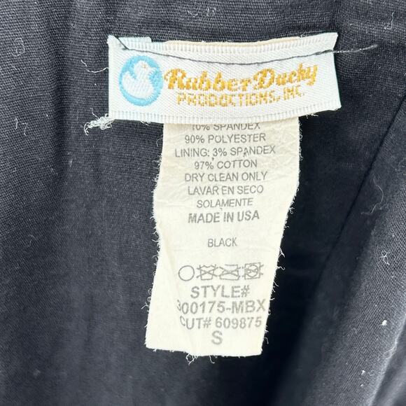 Vintage 90s Rubber Ducky Black Strapless Skater Mini Dress - Picture 6 of 7